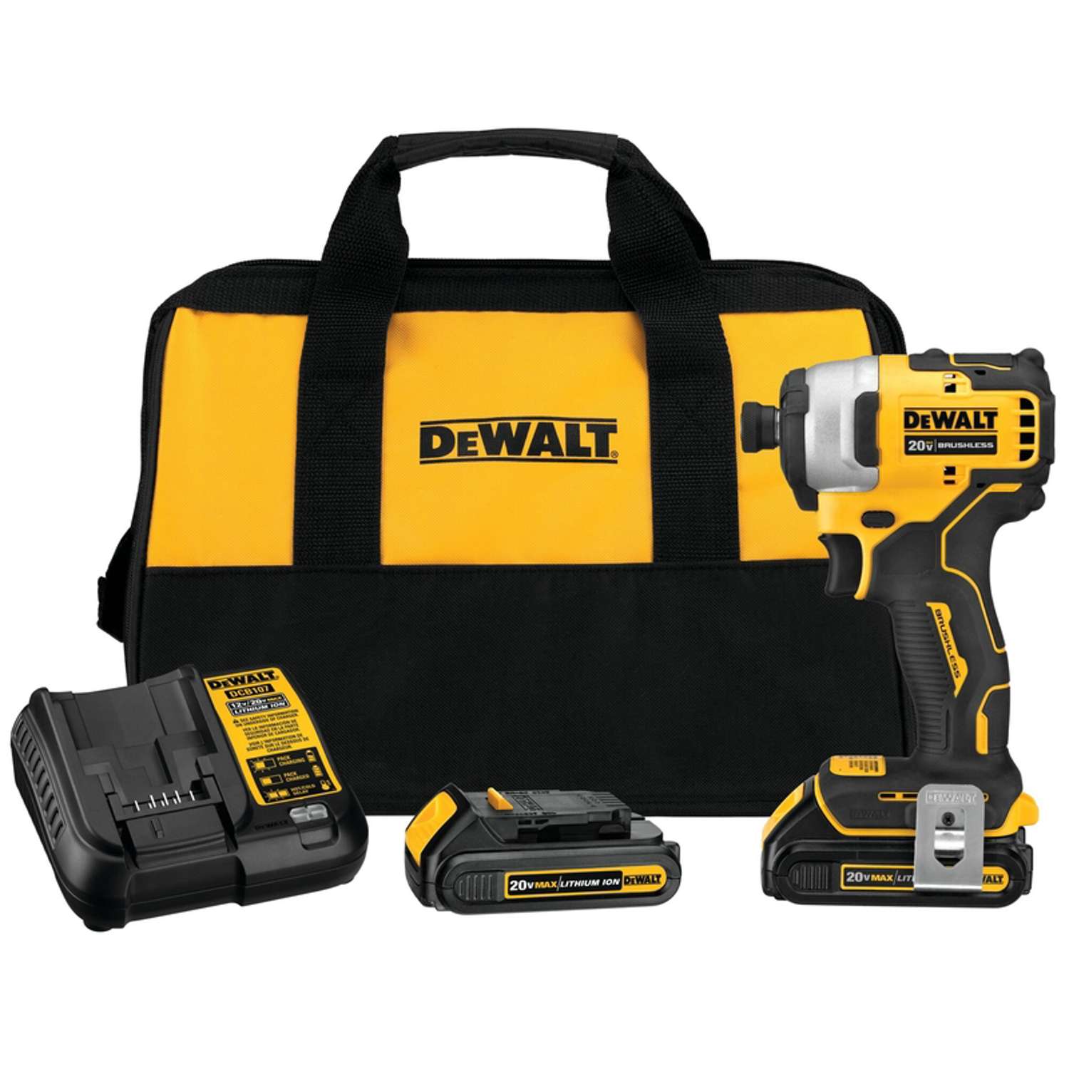 DeWalt 20V MAX ATOMIC 20 V 1/4 in. Cordless Brushless Impact Driver Kit (Battery & Charger)