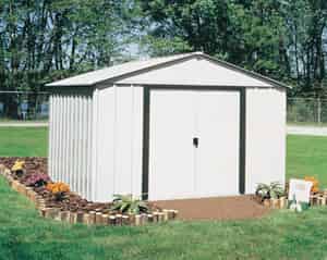 Arrow  81.38 in. H x 123.25 in. W x 95.25 in. D White  Steel  Storage Building 