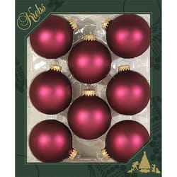 Christmas By Krebs Garnet Velvet Ball Indoor Christmas Decor 2-5/8 in.