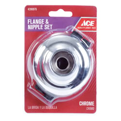 Ace Chrome Flange and Nipple Set