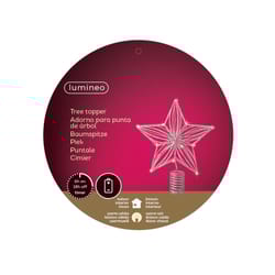 Lumineo LED Silver Glitter Star Tree Topper 10 in.