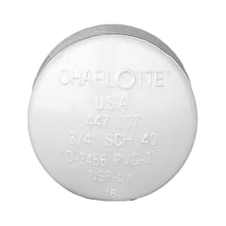 Charlotte Pipe Schedule 40 3/4 in. Socket X 3/4 in. D Socket PVC Cap 1 pk