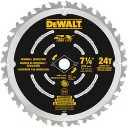 DeWalt 7-1/4 in. D X 5/8 in. Demolition Carbide Saw Blade 24 teeth 1 pk