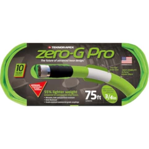 Teknor Apex Zero-G Pro 3/4 in. D X 75 ft. L Commercial Grade Garden Hose Green Teknor Apex Zero-G Pro 3/4 in. D X 75 ft. L Commercial Grade Garden Hose Green