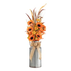 Glitzhome 40 in. Sunflower Leaf Potted Fall Decor