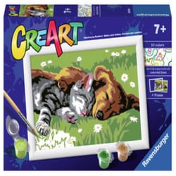 Ravensburger CreArt Sleeping Cat and Dog Paint By Number Set Multicolored 13 pc