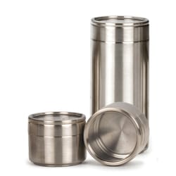 RSVP International Endurance Silver Stainless Steel Clear Top Cans 4 oz