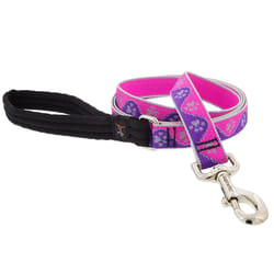 Lupine Pet Reflective Pink Paws Nylon Dog Leash