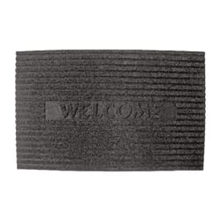 J & M Home Fashions 18 in. W X 30 in. L Charcoal Welcome Rubber Door Mat