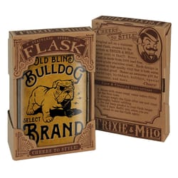 Trixie & Milo Old Blind Bulldog Brand 8 oz Multicolored Stainless Steel Flask