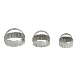 Harold Import Silver Stainless Steel Round Crinkle Cookie Cutter Set