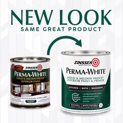 Zinsser Perma-White Eggshell White Water-Based Mold and Mildew-Proof Paint Interior 1 qt