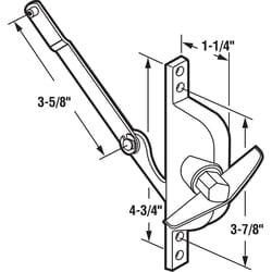 Prime-Line Gray Cast Metal Left/Right Jalousie Operator w/Crank For Daryl Windows