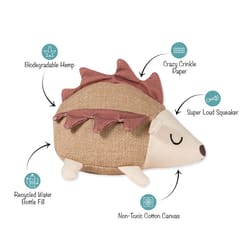 Pet Shop by Fringe Studio Brown/Tan Canvas Hedgy Earth Friendly Dog Toy 1 pk