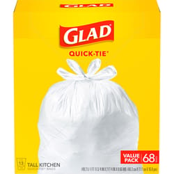 Glad 13 gal Original Kitchen Trash Bags Quick Tie 68 pk