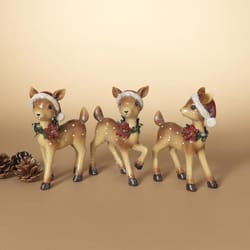 Gerson Brown Holiday Deer Figurine 8 in.