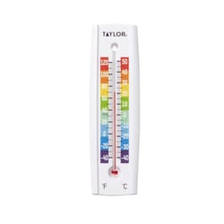 Taylor Thermometer Plastic White 7.68 in.