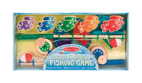 Melissa & Doug Catch and Count Magnetic Fishing Rod Set Wood