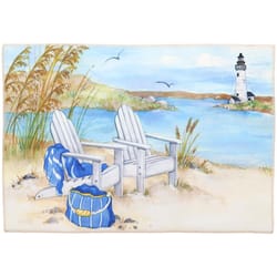 Olivia's Home 22 in. W X 32 in. L Multi-Color Picnic By The Lighthouse Polyester Accent Rug