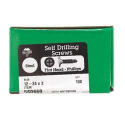 HILLMAN No. 12 Ga. X 2 in. L Phillips Flat Head Sheet Metal Screws 1 pk