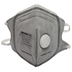 SoftSeal N95 Paint Odor V-Fold Silicone Seal Respirator Mask Valved Gray L 3 pk