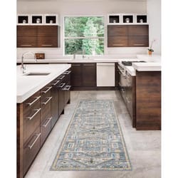 Linon Home Decor Calston 8 ft. W X 2 ft. L Beige/Gray Washable Polyester Runner Rug