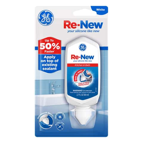 GE Re-New White Silicone Kitchen and Bath Caulk Sealant 2.7 oz - Ace  Hardware