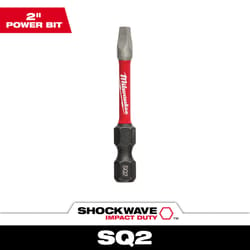 Milwaukee Shockwave Square #2 X 2 in. L Screwdriver Bit Steel 1 pc