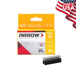 Arrow T59 5/16 in. W X 11/16 in. L 18 Ga. Wide Crown Insulated Staples 300 pk