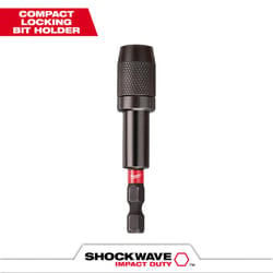 Milwaukee Shockwave 2.88 in. Alloy Steel Impact Magnetic Locking Bit Holder 1/4 in. Hex Shank 1 pc