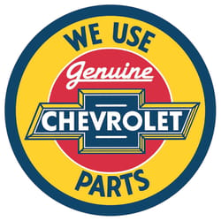 Desperate Enterprises Chevy Round Genuine Parts Sign Metal 1 pk