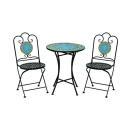 Infinity Infinity 3 pc Black Steel Casual Bistro Set