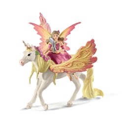 Schleich Bayala Fairy Feya w/Pegasus Unicorn Toy Plastic Multicolored