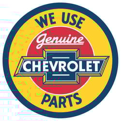 Desperate Enterprises Chevy Round Genuine Parts Sign Metal 1 pk