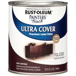 Rust-Oleum Painters Touch Gloss Kona Brown Ultra Cover Paint Exterior and Interior 1 qt
