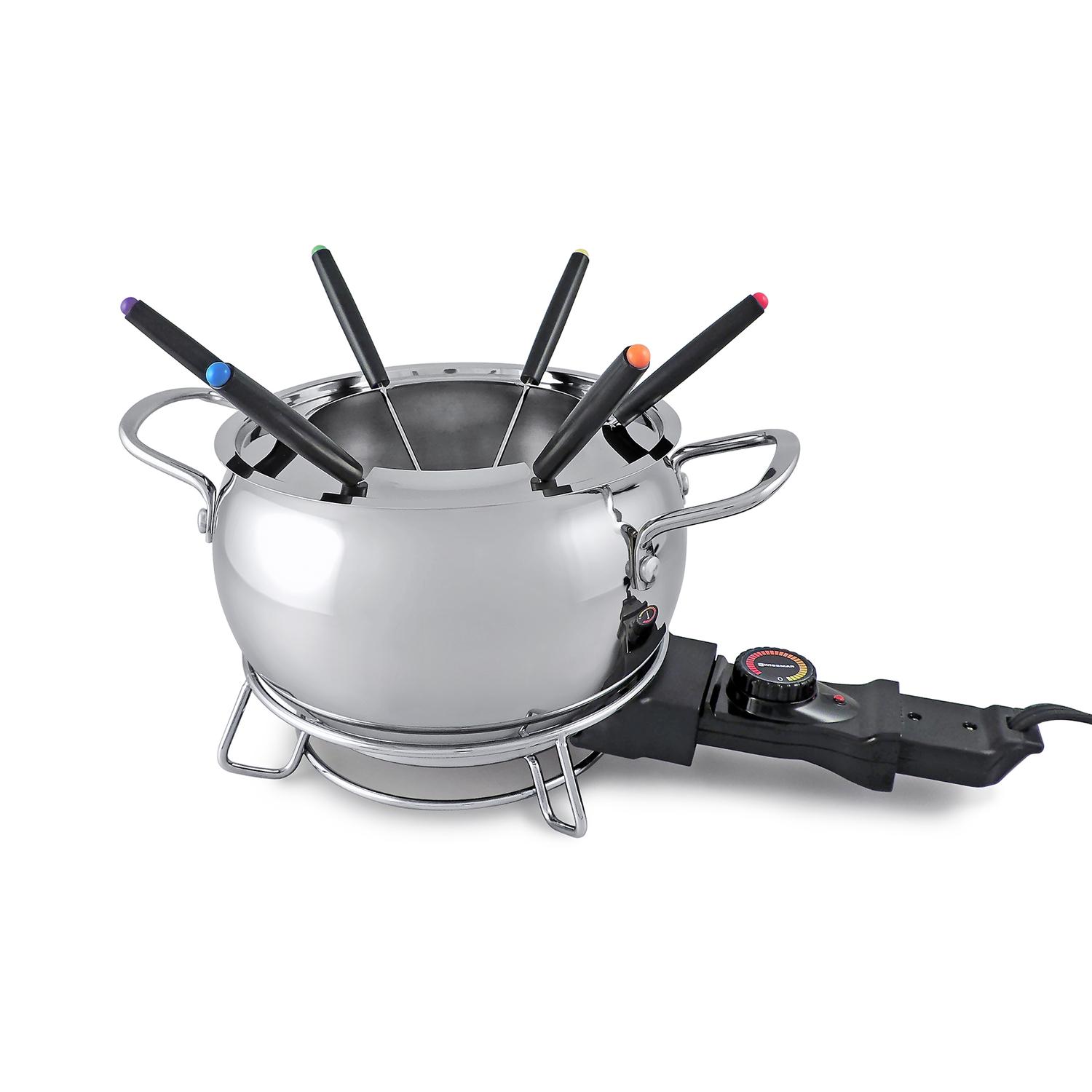 Chrome Swissmar Monte Brule Silver 2 qt Stainless Steel Fondue Set Sansujyuku sansujyuku.com