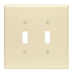 Leviton Ivory 2 gang Thermoset Plastic Toggle Wall Plate 1 pk