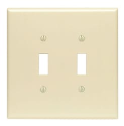 Leviton Ivory 2 gang Thermoset Plastic Toggle Wall Plate 1 pk