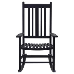 Living Accents Black Wood Frame Casual Rocking Chair