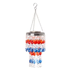 Glitzhome 19.12 in. H X 5.5 in. L Multicolored Acrylic/Iron Solar Lighted Hanging Decor