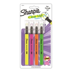 Sharpie Clear View Neon Color Assorted Chisel Tip Highlighter 4 pk