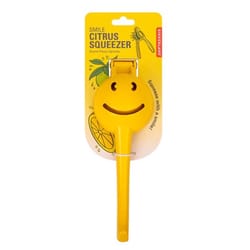 Kikkerland Yellow Aluminum Alloy Smile Citrus Squeezer