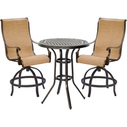 Hanover Manor 3 pc Brown Aluminum High Dining Set