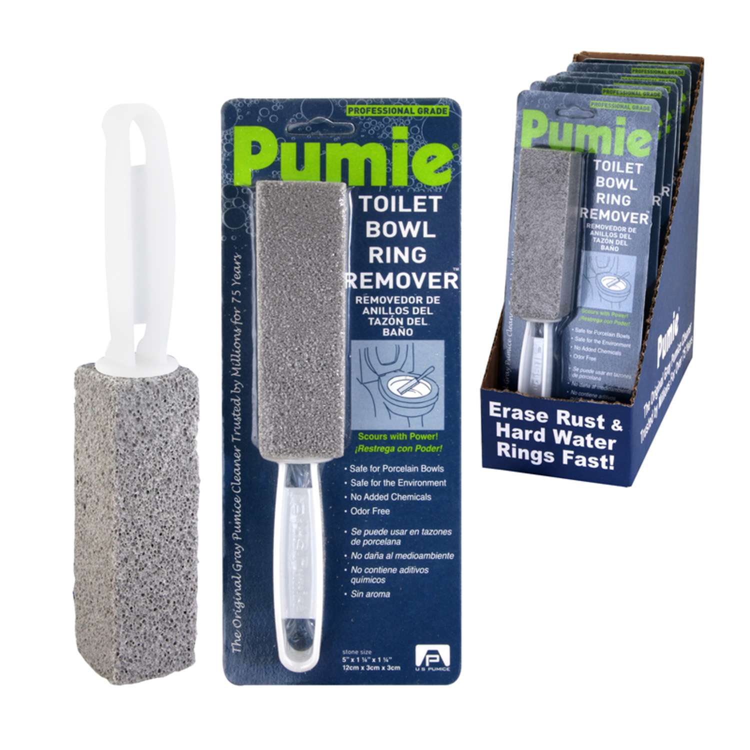 4 pcs Pumice Stone Cleaning Brush with Handle Cleaning Block Toilet Brush Cleaner  WC for Kitchen/