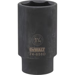 DeWalt 1-1/4 in. X 1/2 in. drive SAE 6 Point Deep Impact Socket 1 pc