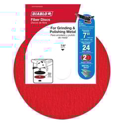Diablo 7 in. D X 7/8 in. Aluminum Oxide Fiber Disc 24 Grit 2 pk
