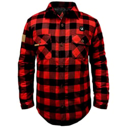 ActionHeat S Long Sleeve Unisex Collared Red Heated Flannel Work Shirt