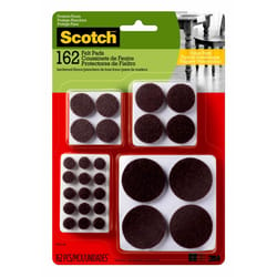 3M Scotch Felt Self Adhesive Protective Pad Brown Round Assorted in. W 162 pk