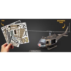 Metal Earth Uh-1 Huey Helicopter 3D Model Kit Multicolored