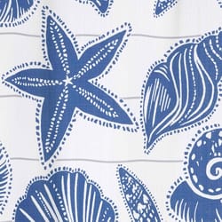 Avanti Linens Ibiza 72 in. H X 72 in. W Blue/White Sea Shells Shower Curtain Polyester